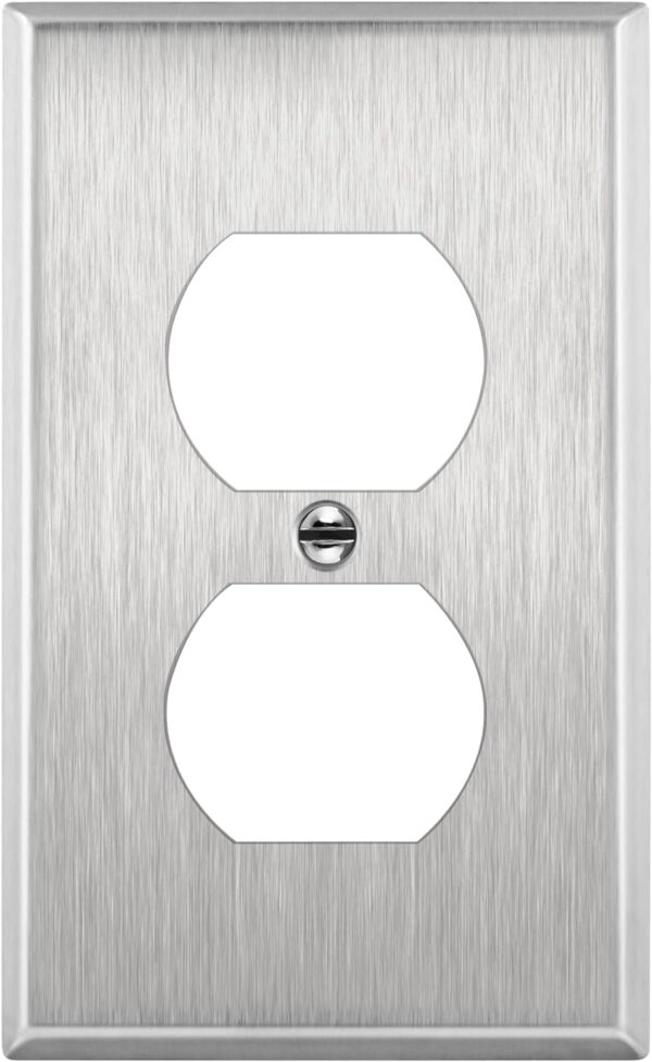 1 Gang Stainless Steel Duplex Receptacle Cover