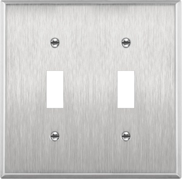 2 Gang Stainless Steel Toggle Switch Cover