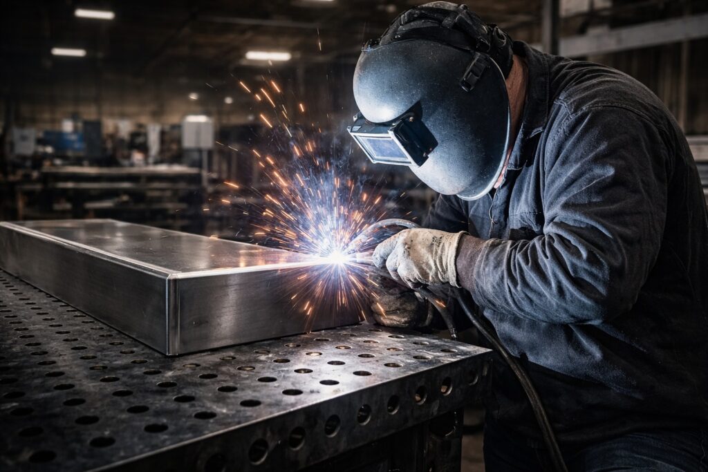 Image of a welder working in the workshop